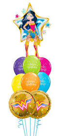Wonder Woman Sparkle Birthday Super Hero Balloon Bouquet