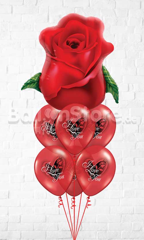 I Love Your Rose Bud Balloons.