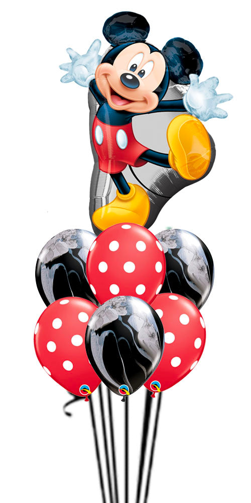 Mickey Full Body Polka Agate Balloon Bouquet