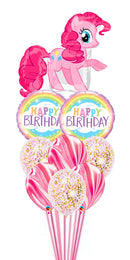 My Lil' Pony Pinkie Pie Confetti Birthday Rainbow Agate and Confetti Balloon Bouquet