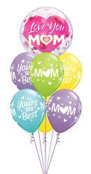 Love You M(Heart)M You're the Best MOM Balloon Bouquet