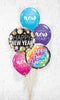 New Year Metallic Dots Prismatic Sparkle Balloon Bouquet