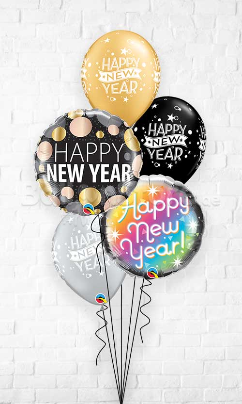 New Year Metallic Dots Prismatic Confetti Dots Balloon Bouquet