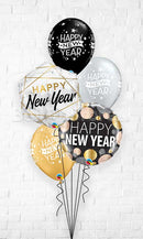 New Year Marble Rectangles Metallic Dots Prismatic Confetti Dots Balloon Bouquet