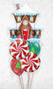 Decorated Gingerbread House  PepperMint Christmas Trees Stars & Swirl  Balloon Bouquet