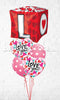Love You Painted Big Heart Balloon Bouquet