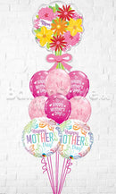 Floral Mother's Day Colorful Butterfly Hearts and Dots Balloon Bouquet