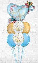 She Said Yes From Miss to Mrs Chrome Polka Balloons Bouquet