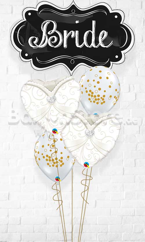Bride ChalkBoard Marquee Confetti Dots Balloon Bouquet