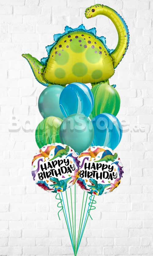 Stegosaurus Dino Super Chrome Agate Balloon Bouquet