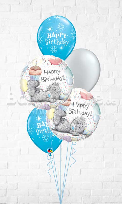Me to You - Tatty Teddy Blue Sparkle Birthday Cupcake Balloon Bouquet
