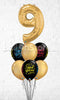 Any Number Birthday!  Blast Wrap Gold  Balloon Bouquet