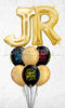 Any Two Letter Birthday!  Blast Wrap Gold  Balloon Bouquet