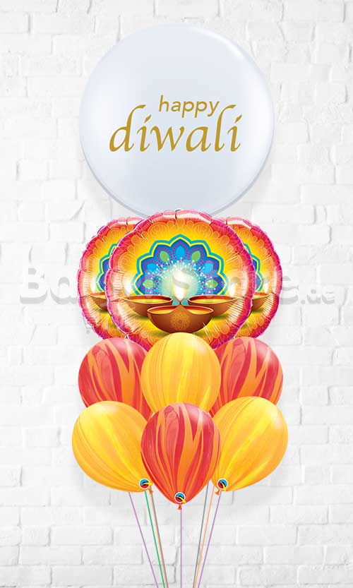 Diwali Festival of Lights Agate Custom Text Balloon Bouquet - PRE ORDER (One daw before)