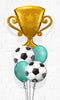 Golden Trophy Soccer Chrome Balloon Bouquet