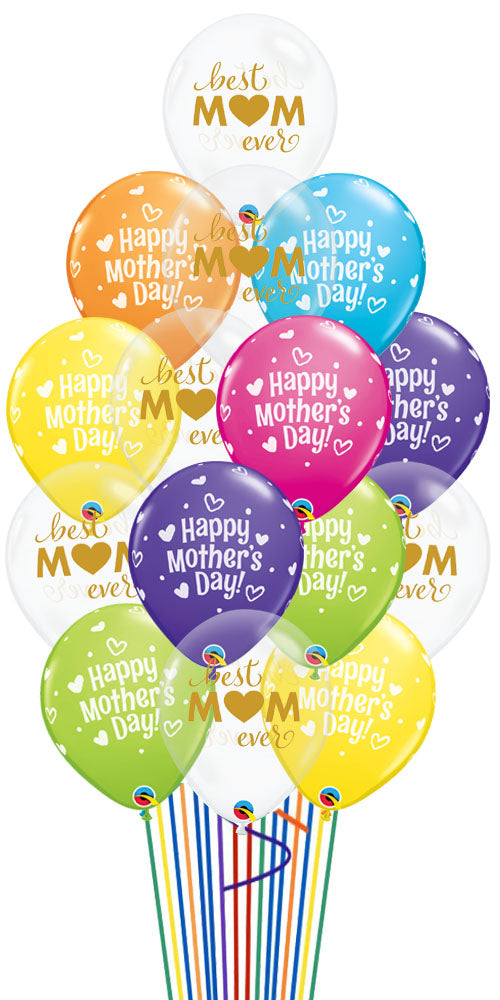 Mother's Day Hearts and Dots You're The Best Balloon Bouquet