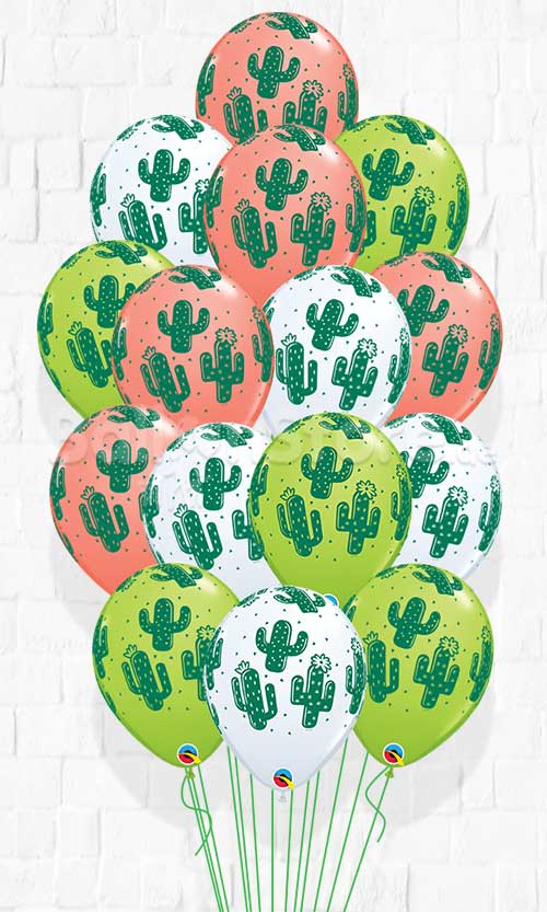 Cactuses Balloon Bouquet- 15 pcs With weight