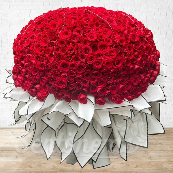 500pcs Red as Lips Roses Big Hand Bouquet