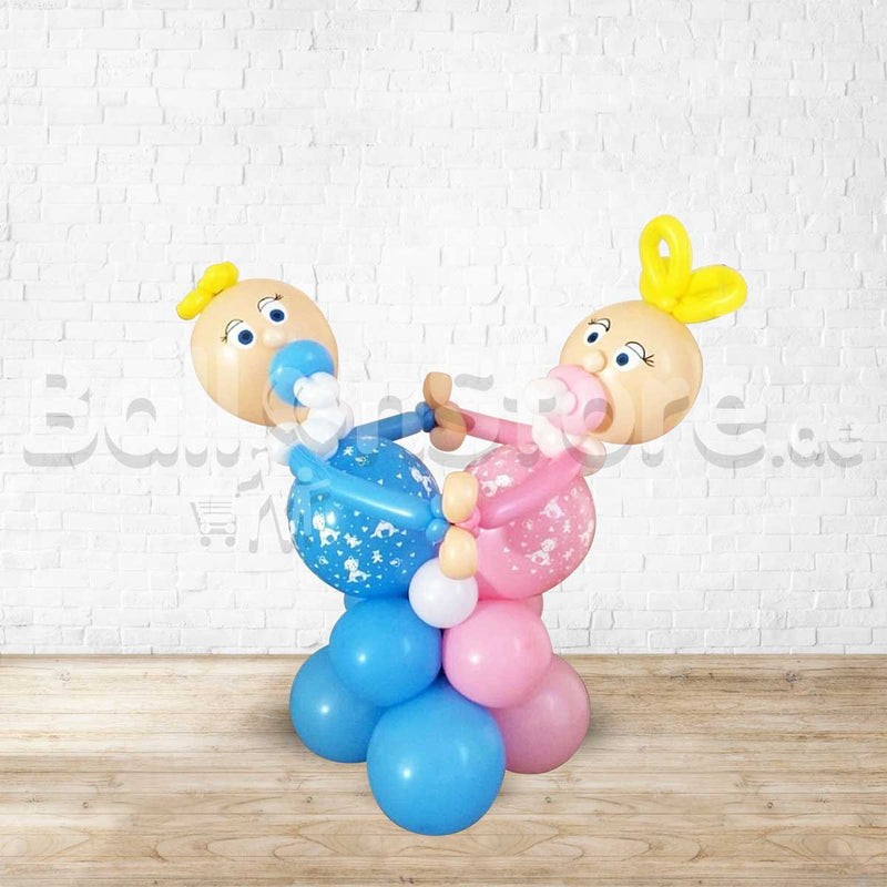 TWINS Baby Balloon Table Top- PRE-ORDER 1DAY In Advance