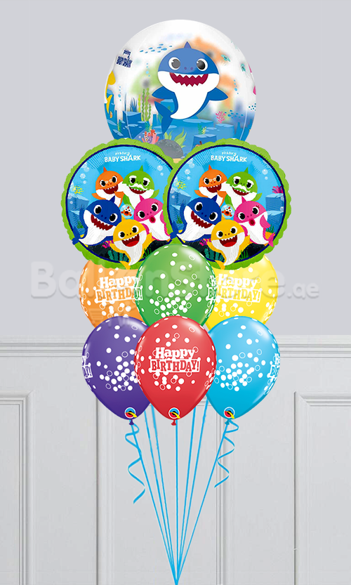 Baby Shark Orbz Birthday Confetti  Dots Balloon Bouquet