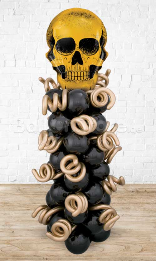Golden Skull Balloon Pillar