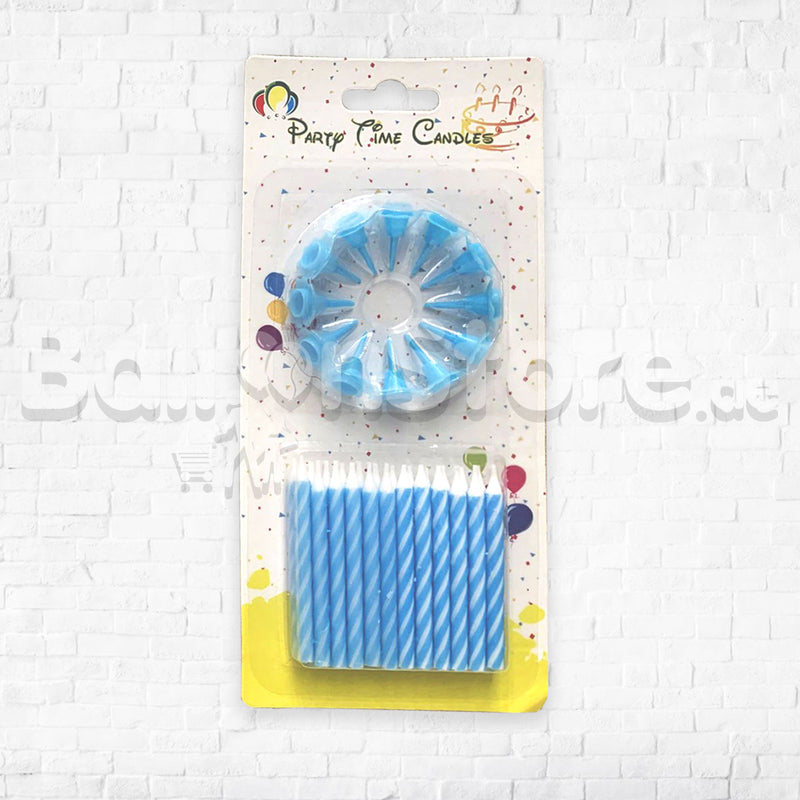 Baby Blue  Single  Party Candles - 24pcs