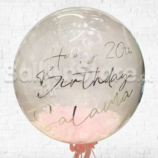 20inches Personalized Clear Bubble  Balloons  with Feather Stuff inside  PRE-ORDER 1DAY In Advance