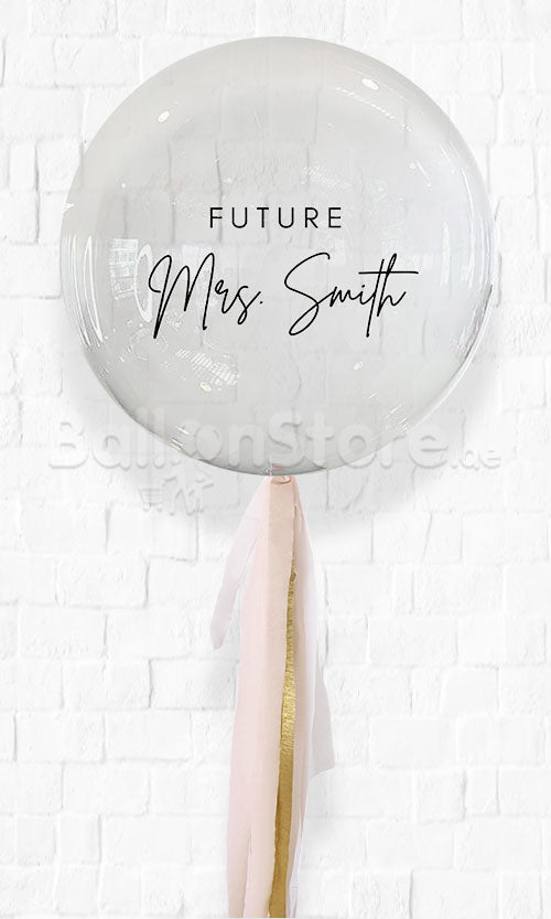 30inches Custom Text  / Personalized Balloon /CLEAR BALLOONS with FEATHER