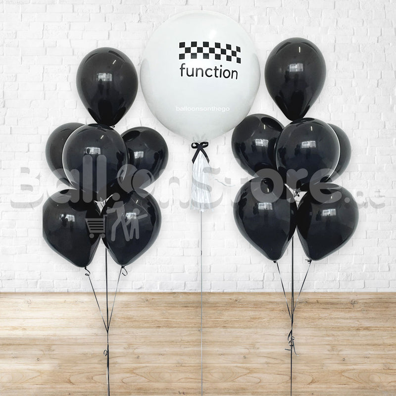 Black & White Custom Text / Personalised  Balloon Set