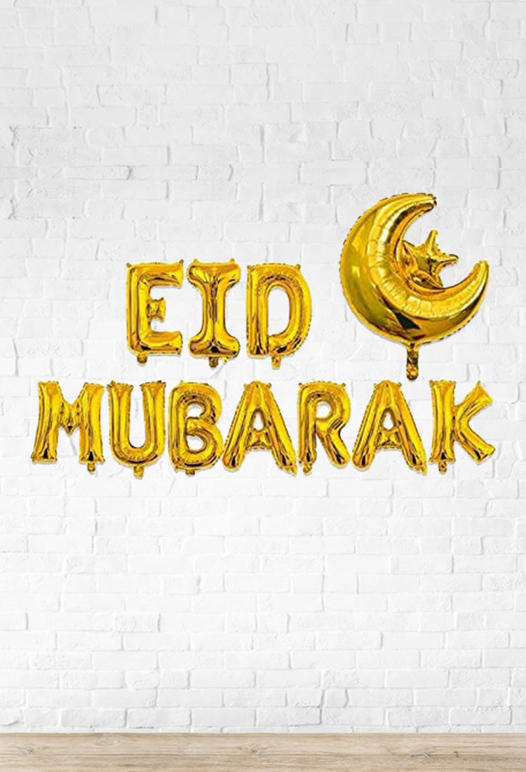 Eid Mubarak Balloon Banner with Air Filled - Air-Filled - NON FLYING / NO HELIUM