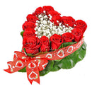 Angels Sent Red Roses Heart Box Flower Arrangement - 15Roses