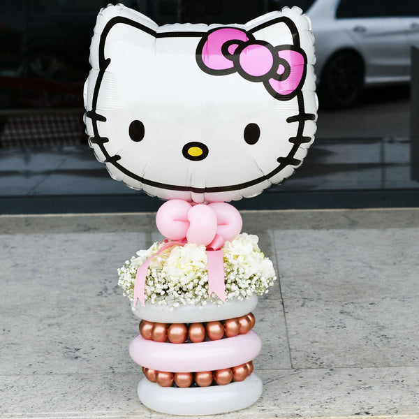 Hello Kitty Gypsophila Flower and Balloon - For Table Top