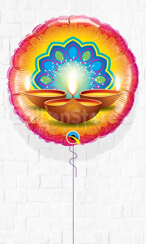 Round Diwali Festival of Lights Foil Balloon