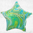 BlueGreen Marblez Stars  Foil Balloons