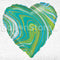 BlueGreen Marblez Heart Foil Balloon