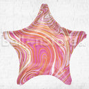 Pink Marblez Stars  Foil Balloons