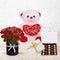 24Red Roses White Teddy Choco Love Combo - 3 in 1