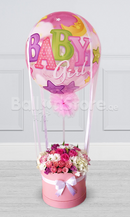 Baby Girl  Pink Hot Air Inspire Fresh Flowers Arrangement