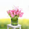 Classy Pink Tulip Glass Arrangement