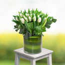 Clarity White Tulip Glass Arrangement