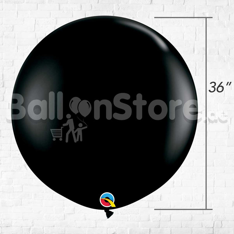 Giant Onyx Black  Color Latex Balloon - Helium Inflated