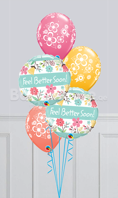 Feel Better Soon Floral Blossom Balloon Bouquet