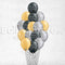 Black Birthday Elegant Chrome Silver Gold Balloon Bouquet - 15count