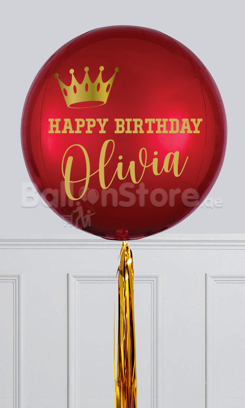 Happy Birthday Classic Custom Text ORBZ Balloons - 15inches Round Foil