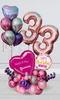 Any Two Number Custom Text Classic Birthday Balloon Arrangement