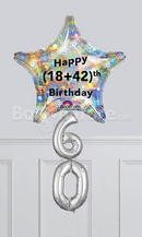 Custom Text Jumbo Balloons with Hanging Any Two Number Air-Filled