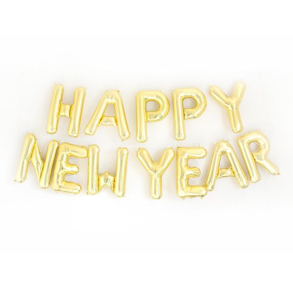 Happy New Year  Gold Letters - Balloon Banner