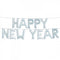 Happy New Year Silver  Letters - Balloon Banner