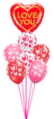 LOVE YOU GOLDEN HEART ETCHED HEARTS BALLOON BOUQUET