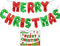 Merry Christmas Red & Green- Balloon Banner - Air-Filled - NON FLYING / NO HELIUM